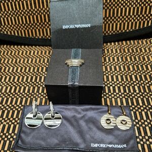 Emporio Armani Silver and Gold Ring Set